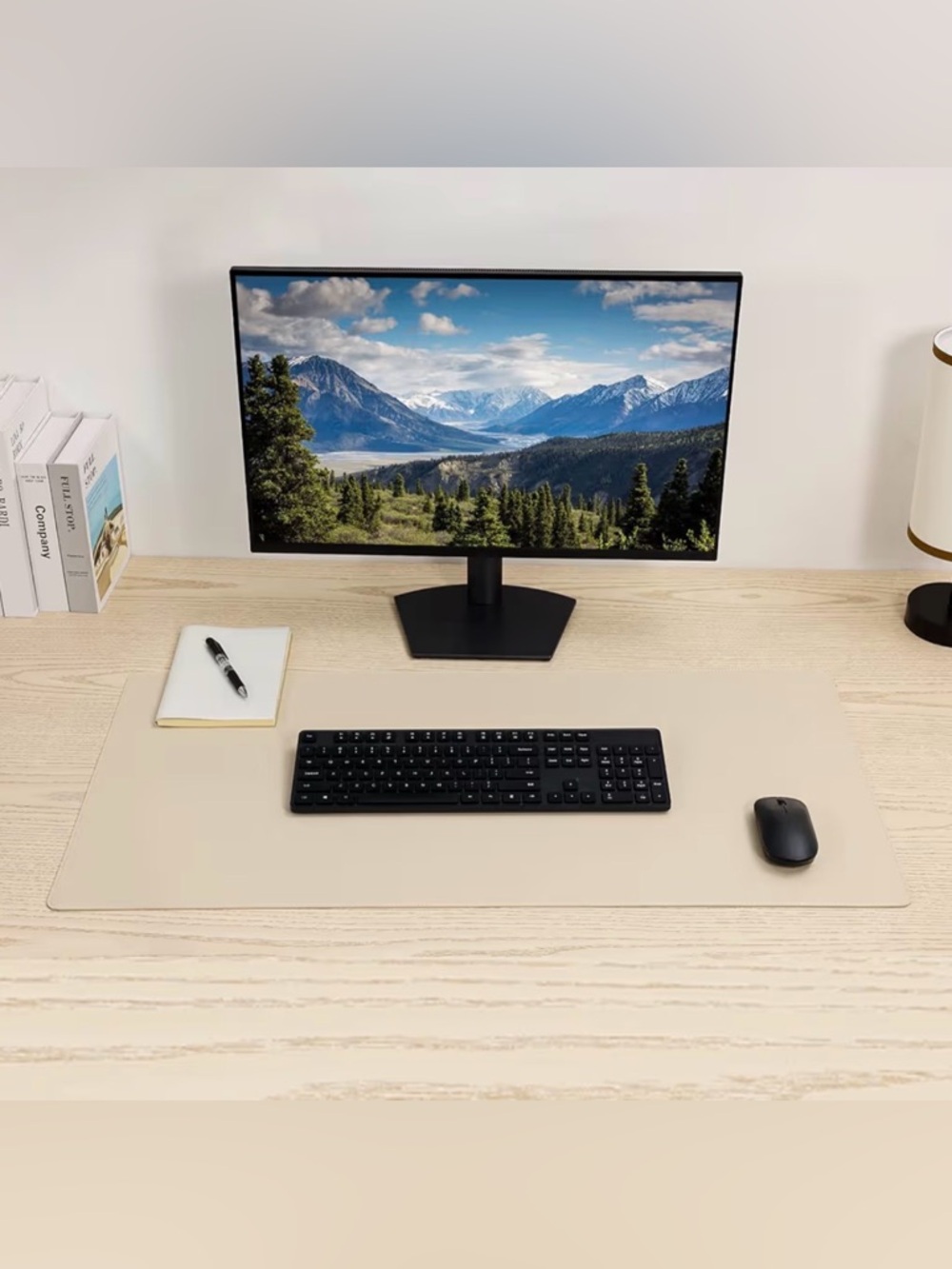 Wolaile | Big leather waterproof keyboard Desk Pad 36x17 inch Ivory White